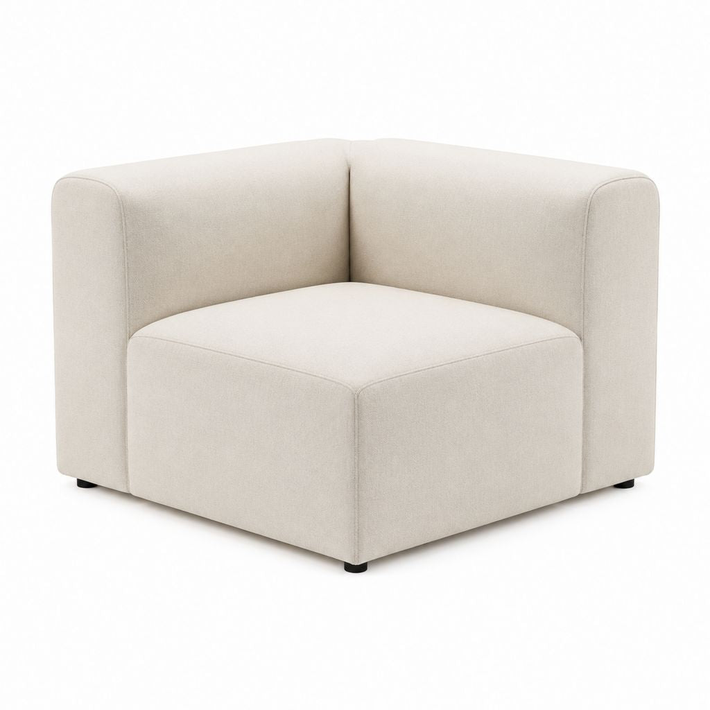 Fauteuil de salon carré beige en polyester 90 x 85 x 70 cm