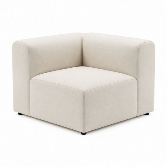 Fauteuil de salon carré beige en polyester 90 x 85 x 70 cm