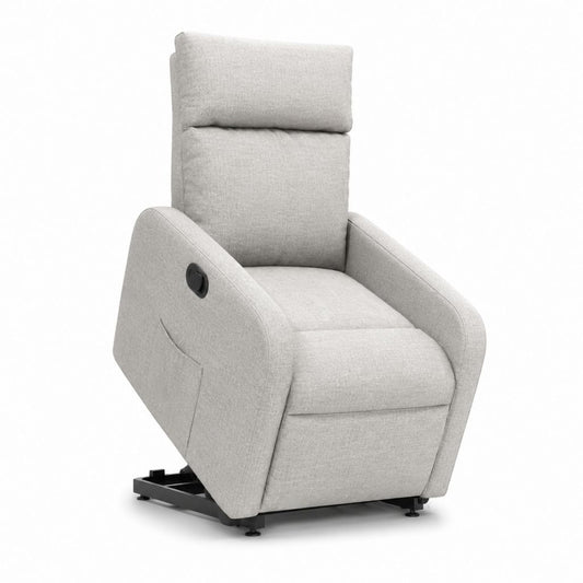 Fauteuil relax électrique inclinable gris clair en polyester 85 x 95 x 105 cm