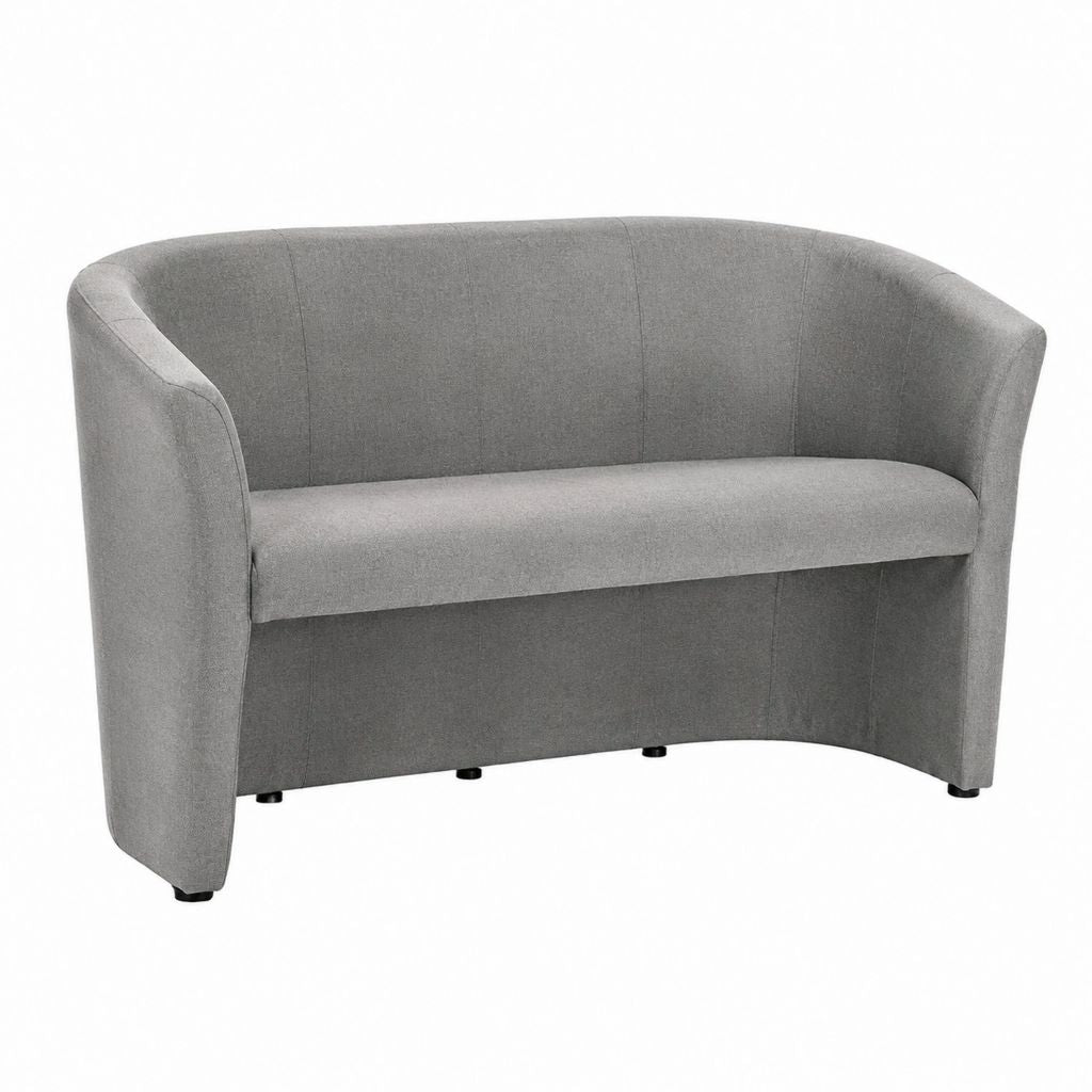 Canapé 2 places gris en polyester forme arrondie 126 x 77 x 78 cm
